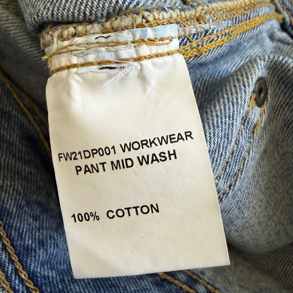 Aime Leon Dore Womens Workwear Pants Mid Wash Jeans Size 28 High-rise Straight - Picture 7 of 10